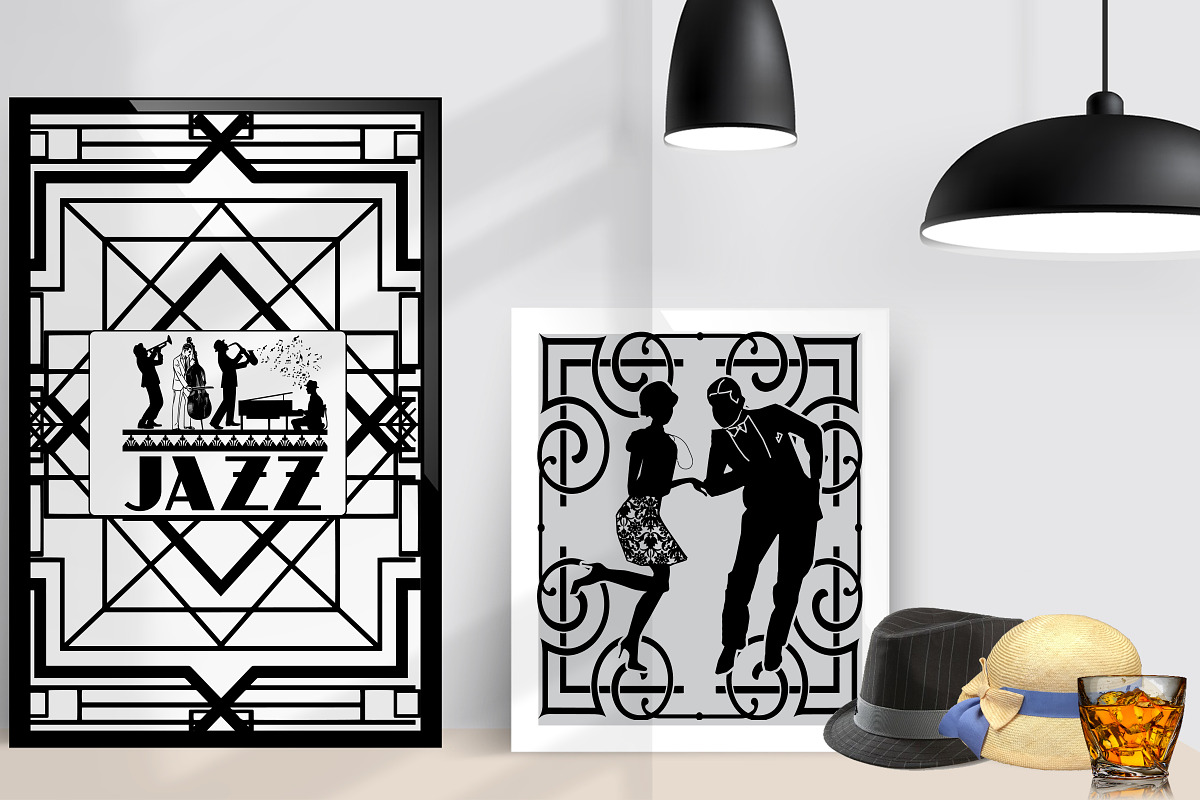 Gatsby Style Jazz Couples AI EPS PNG, an Illustration by FrankiesDaughtersDesign (Photo 6 of 8)