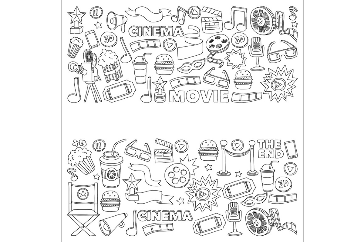 It's movie time! Big vector set, a Pattern Graphic by Art Loft (Photo 5 of 16)