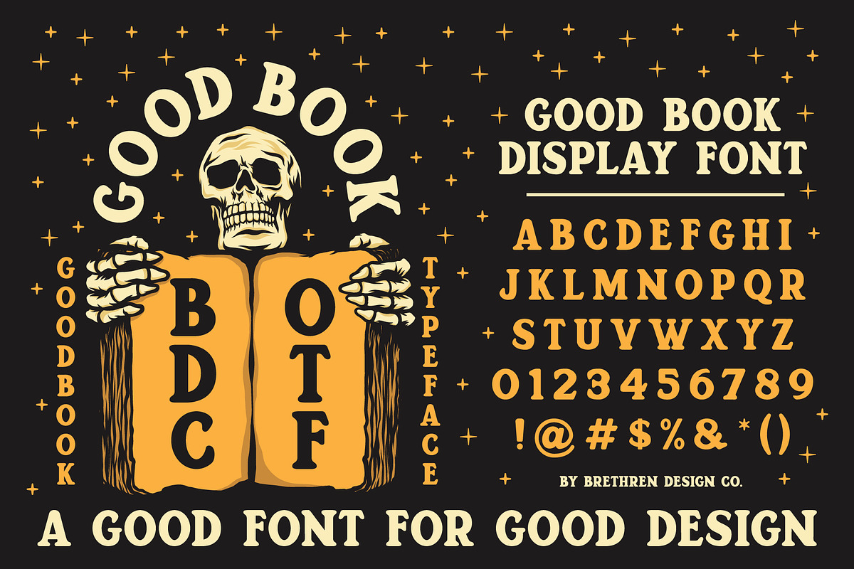 Good Book Display Font, a Font by Brethrendesignco (Photo 1 of 2)
