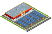 Isometric Retail Mall with Solar, a Transportation Illustration by Golden Sikorka (Thumbnail 1 of 3)