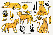 Yellow Leopard set, an Animal Illustration by Ekaterina Goncharova (Thumbnail 2 of 4)