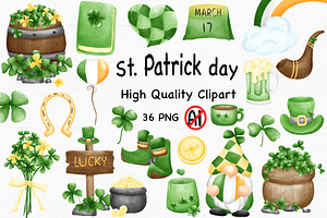 Watercolor St. Patrick’s Day Clipart