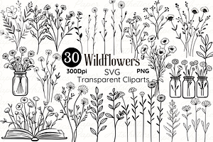 Wildflower Illustration SVG Clipart