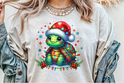 Watercolor Christmas Turtle Clipart, an Illustration by Sublimation Artist (Thumbnail 6 of 9)