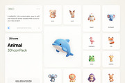 3D Animal Icons, an Emoji Icon by River Visual (Thumbnail 1 of 5)