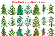 Christmas Tree Clipart & Patterns, a Pattern Graphic by Lagmar Design (Thumbnail 7 of 13)