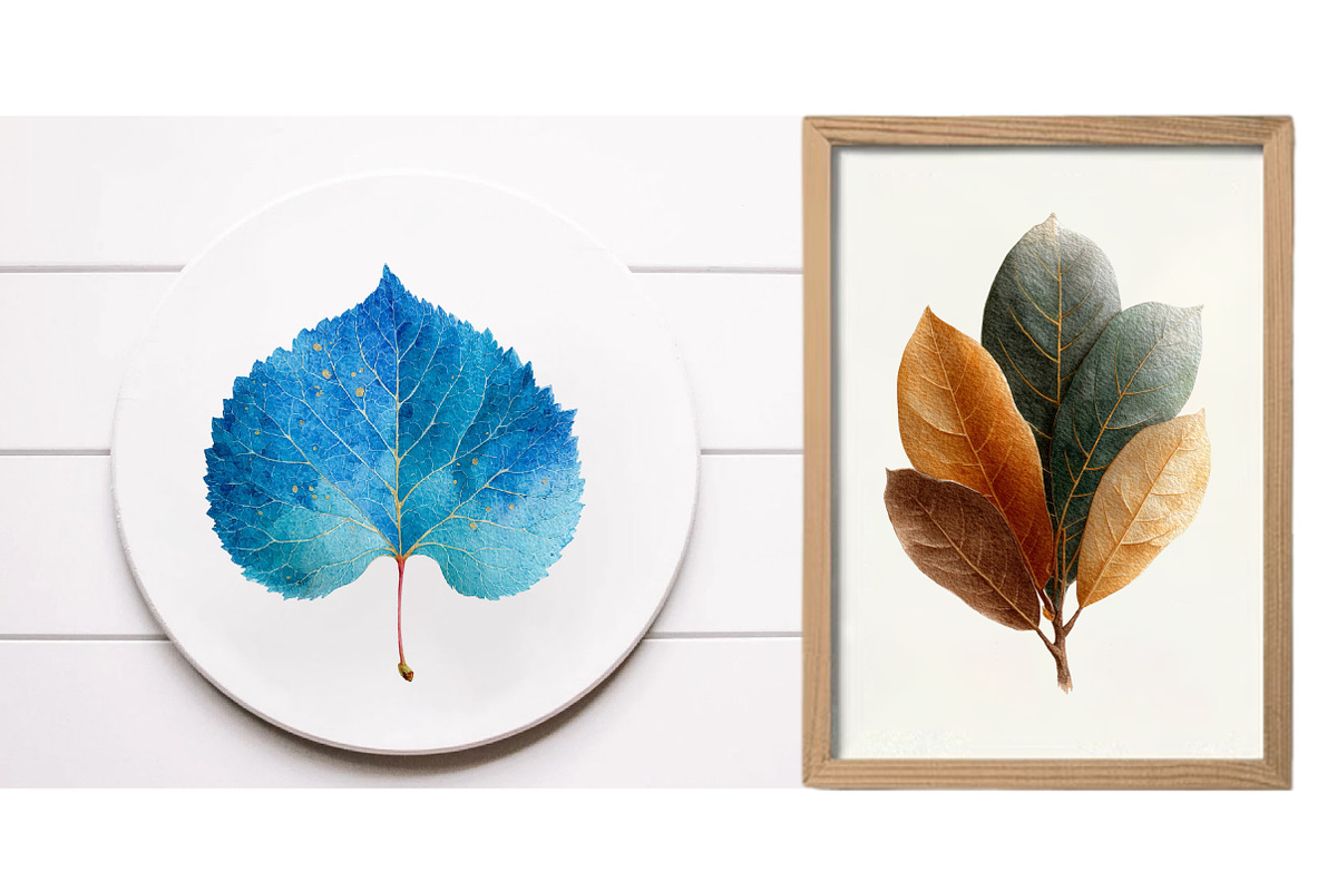 Winter Leaves PNG Graphics Clipart, an Illustration by Designworld (Photo 5 of 6)