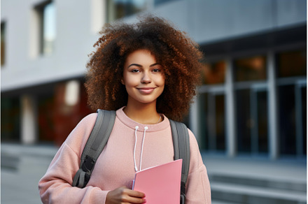 Smiling university student walking, a School & Education Photo by Ylivdesign