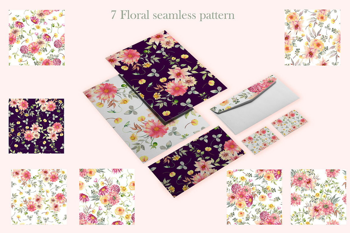 Nadine Watercolor floral collection, an Illustration by ViсkyArtDesign (Photo 11 of 11)