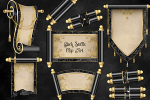 Black Scrolls Clipart