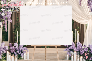 Candlelit PSD Wedding Sign Mockup, a Product Mockup by Printable Pretty Studio