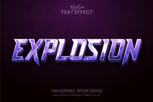 Explosion Text Effect, Editable Shin