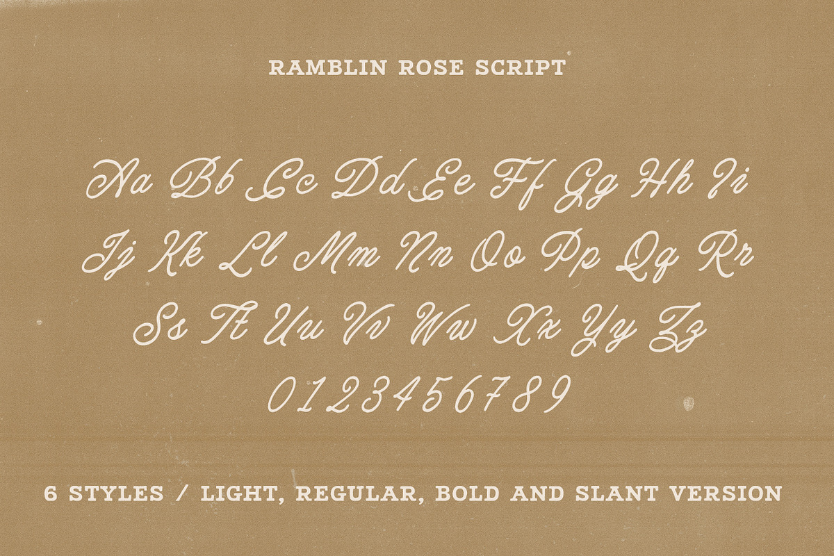 Ramblin Rose - Western Font Trio, a Handwritten Font by Davide Bassu (Photo 7 of 9)