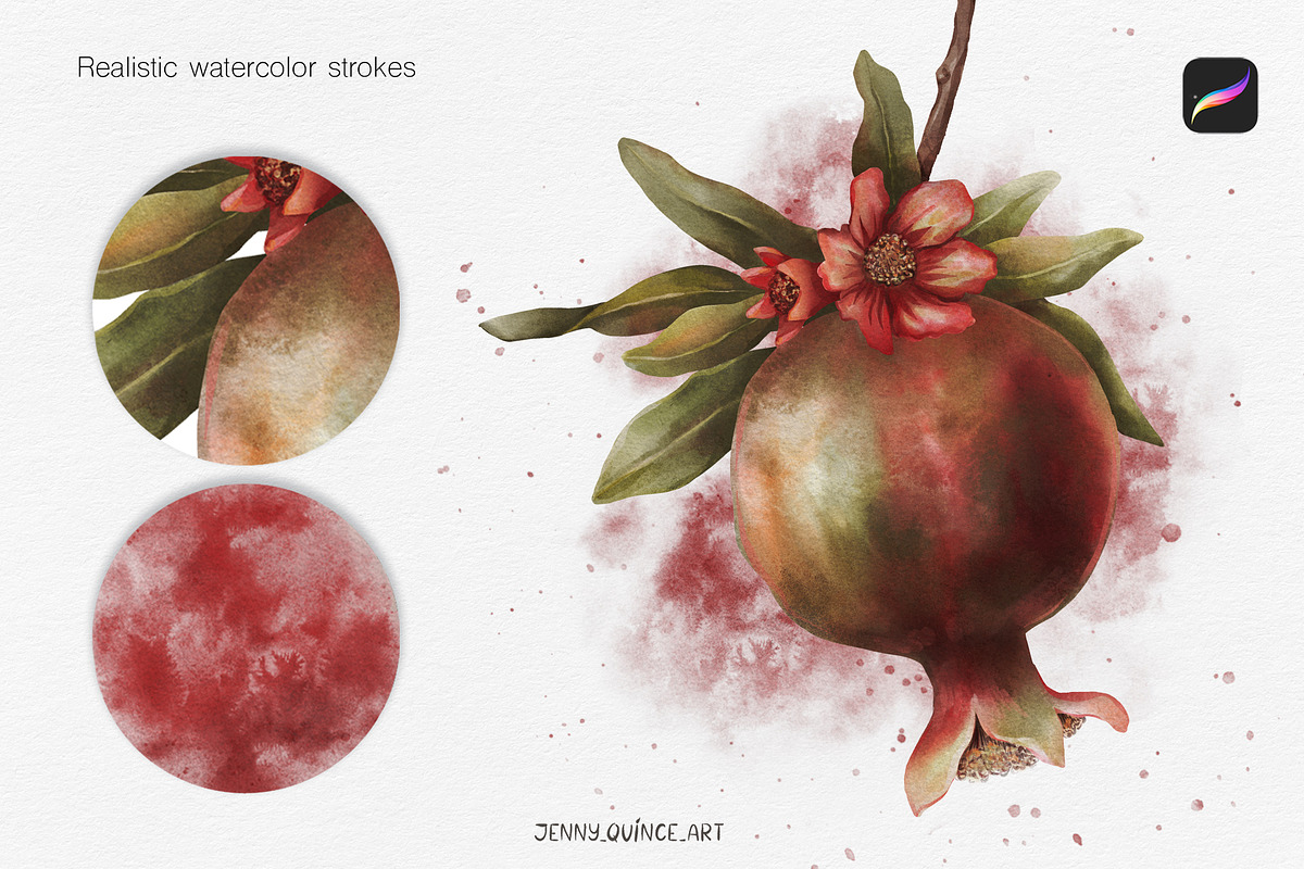 Procreate Brushes-Watercolor brushes, a Brush Add-On by Jenny Quince (Photo 6 of 12)