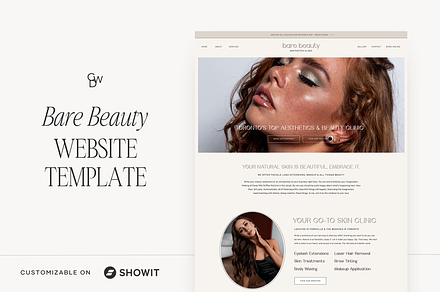 Showit Website Template | BareBeauty