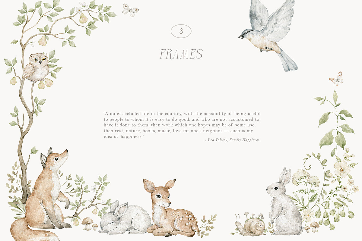 Woodland Animals Watercolor Forest, an Animal Illustration by Kreker Kate (Photo 7 of 12)