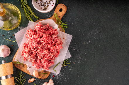 Ground beef, minced meat ready for cooking dinner