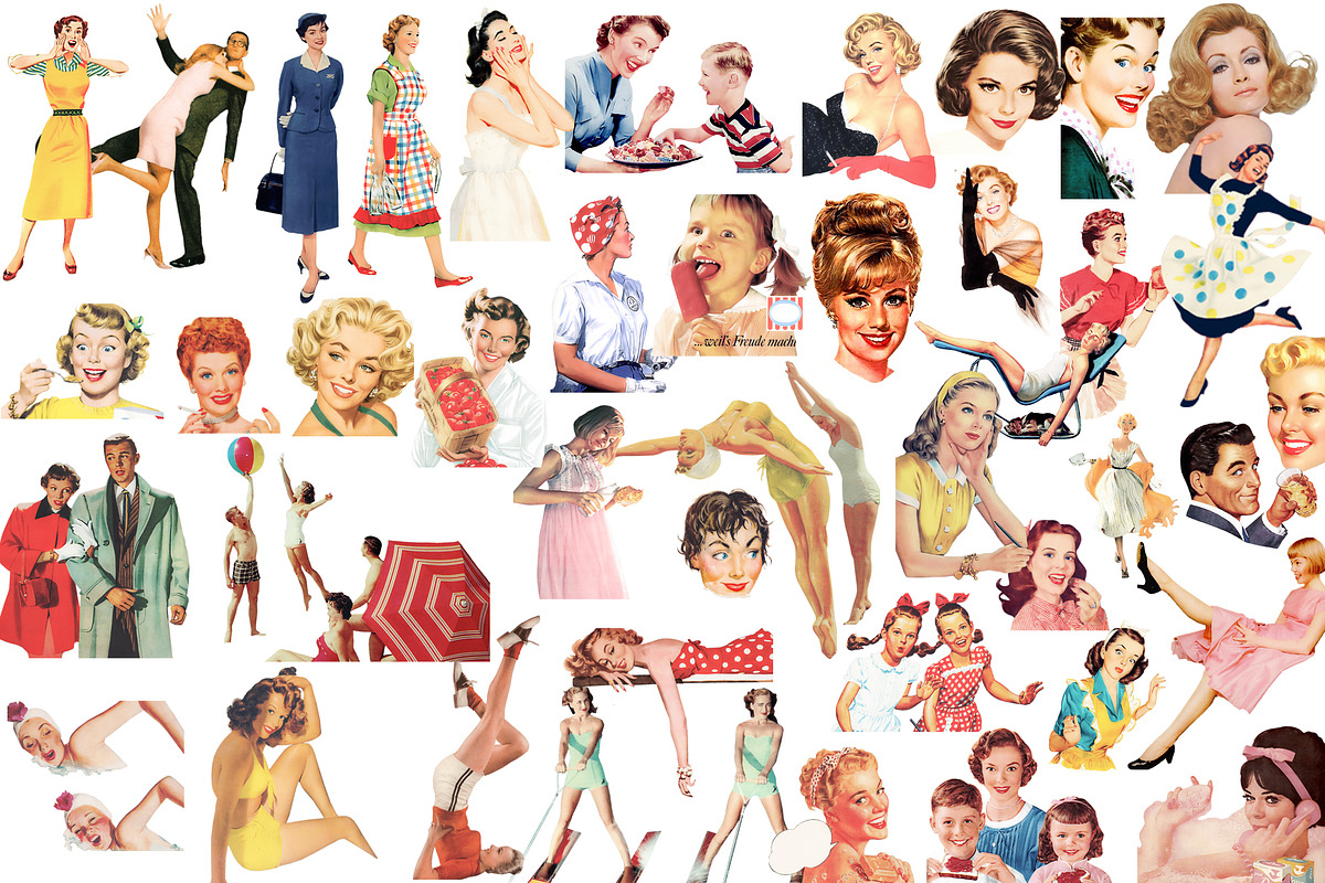 1950s Collage Art Pack, a Background Graphic by Pulpixel Design (Photo 4 of 14)