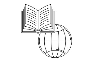Concept all books of world., an Education Illustration by incomible