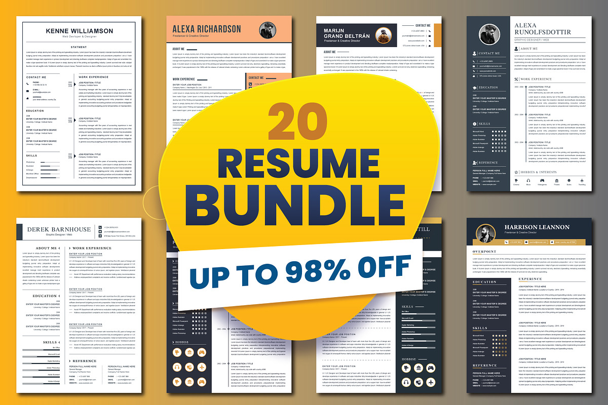 Resume Templates CV Bundle, a Resume Template by X-Type (Photo 1 of 21)