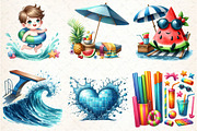 Summer Pool Party Clipart, an Illustration by DreamCafeArt (Thumbnail 2 of 4)
