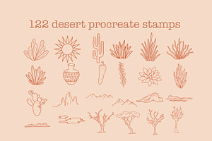 145 Procreate Desert Western Stamps