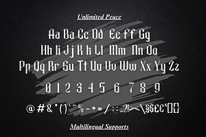 Unlimited Peace Metal Blackletter