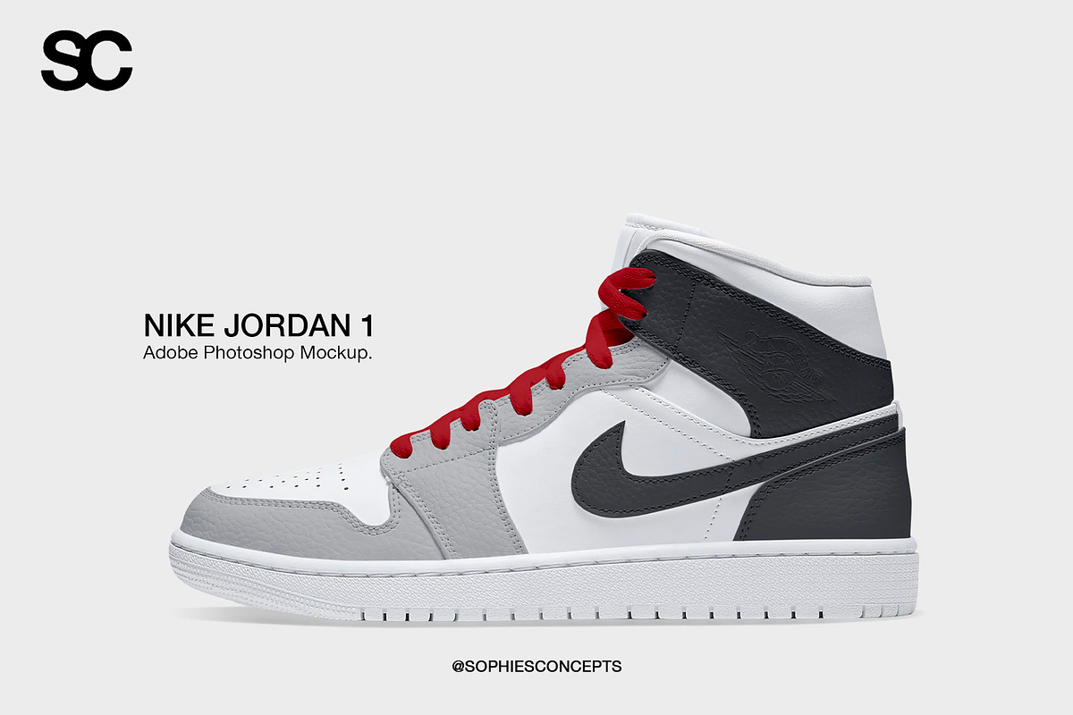 Nike Jordan 1 High Photoshop Mockup, a Product Mockup by sophiesconcepts