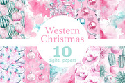 Western Christmas Papers, a Pattern Graphic by GlamArtZhanna (Thumbnail 1 of 4)