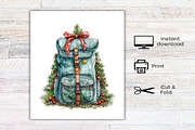 Watercolor Christmas Travel Clipart, an Illustration by Canvas Craft (Thumbnail 7 of 7)