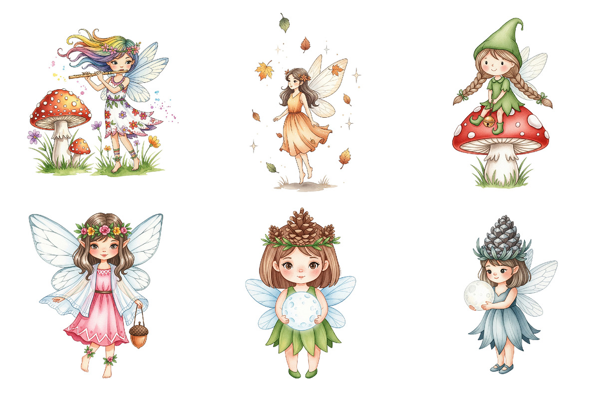 Boho Woodland Fairy Sublimation, an Illustration by Watercolor design (Photo 3 of 4)
