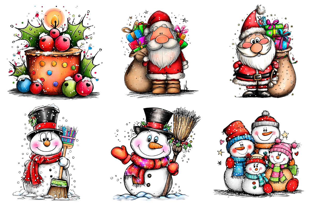 Cartoon-style Christmas Clipart, an Illustration by CreationArt (Photo 4 of 6)