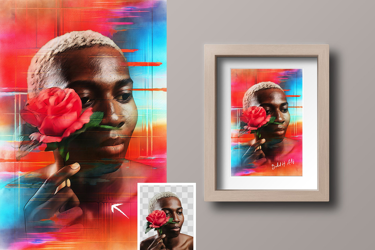 Painting Photo Effect Mockup, a Brushes & More by zahidhossainalif (Photo 7 of 9)