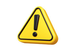 3D alert sign, caution icon, an Object Illustration by Buch&Bee