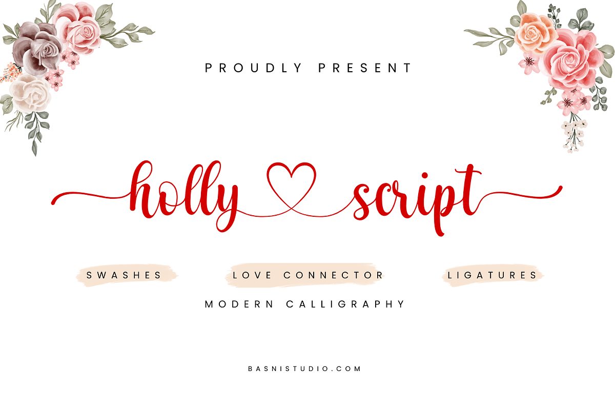 Holly Script Modern Calligraphy, a Script Font by Basnistudio (Photo 1 of 15)
