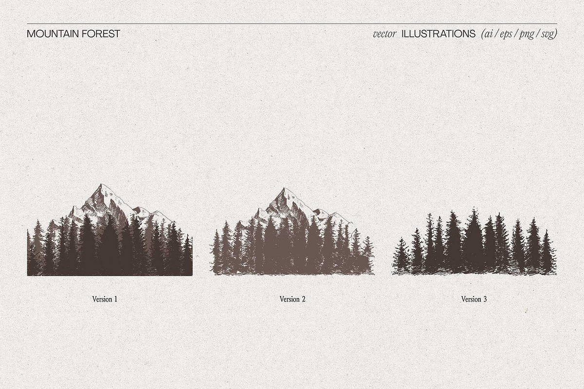 Mountain Slope With Fir Forest, a Seasonal Illustration by TheMountBirdStudio (Photo 5 of 5)