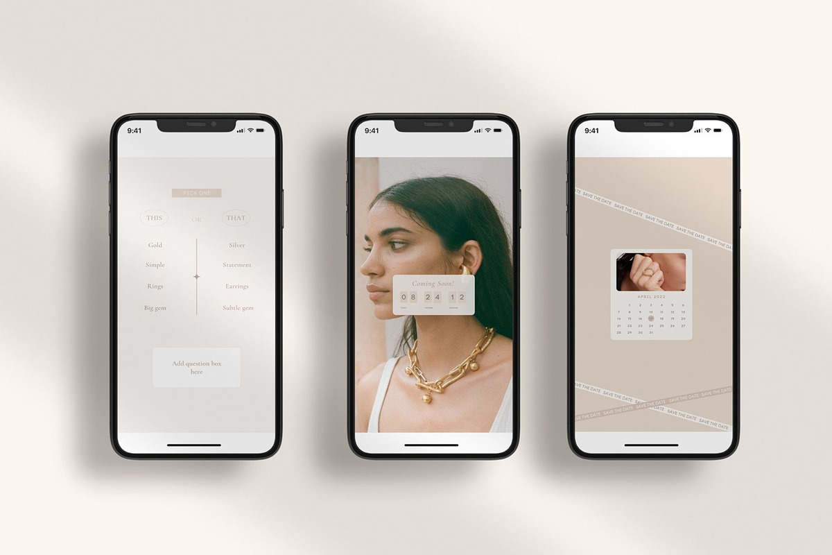 Jewellery Instagram Templates Canva, a Social Media Template by Studio Suvelle (Photo 4 of 7)