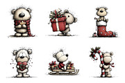 Whimsical Christmas Teddy Clipart, a Seasonal Illustration by designcity5 (Thumbnail 3 of 5)