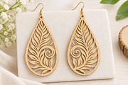 Leaf Teardrop Earrings Laser Cut SVG, an Object Graphic by Canvas Craft (Thumbnail 4 of 4)