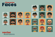 Character Faces Set, a Person Illustration by moja doodle (Thumbnail 3 of 7)