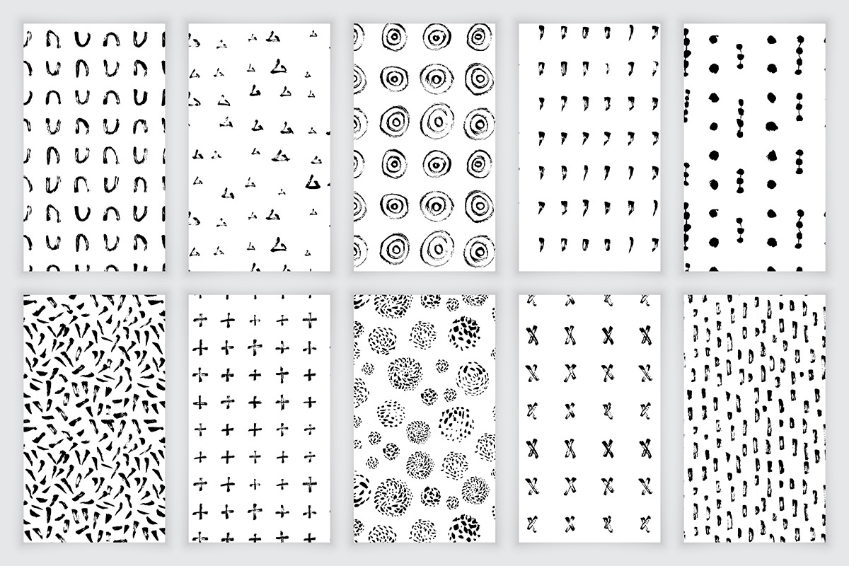 Dry Brush Patterns, a Pattern Graphic by LitPrint