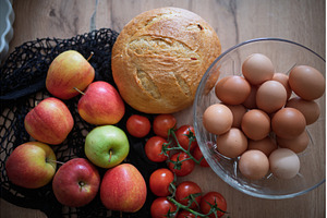 Fresh ingredients for homemade, a Food & Drink Photo by HalfPoint