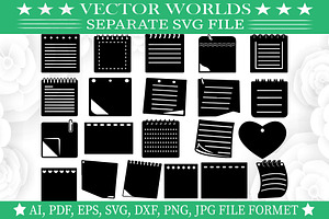 Sticky Notes SVG, Sticky Notes SVG, an Object Graphic by VectorWorlds