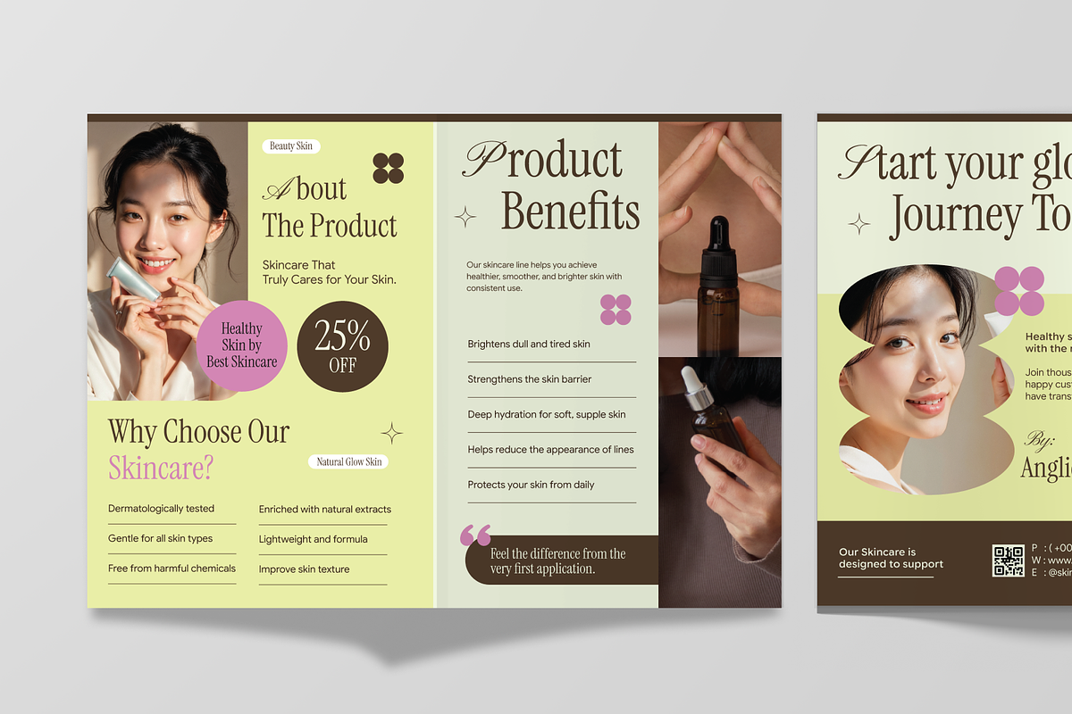 Skincare Bifold Brochure, a Brochure Template by Annora Studio (Photo 5 of 6)