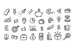 Finance and banking doodle vector, a Finance Illustration by winwin.art