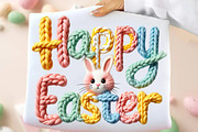 Yarn Crochet Happy Easter PNG, an Illustration by DreamArtGraphic (Thumbnail 1 of 4)
