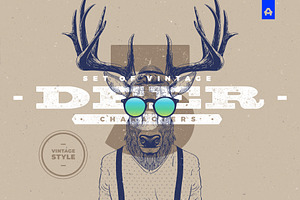 Hipster Deer Characters