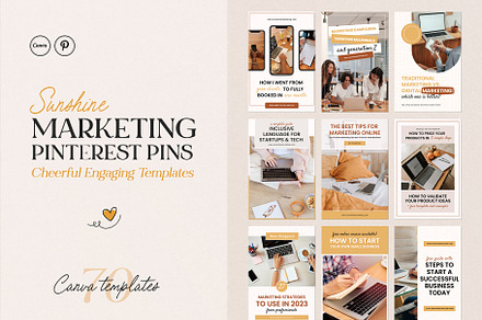 Marketing Pinterest Pin Templates, a Social Media Template by Emmartstudio