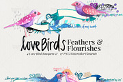 Love Birds Watercolors, an Illustration by iHeartStudio (Thumbnail 1 of 4)