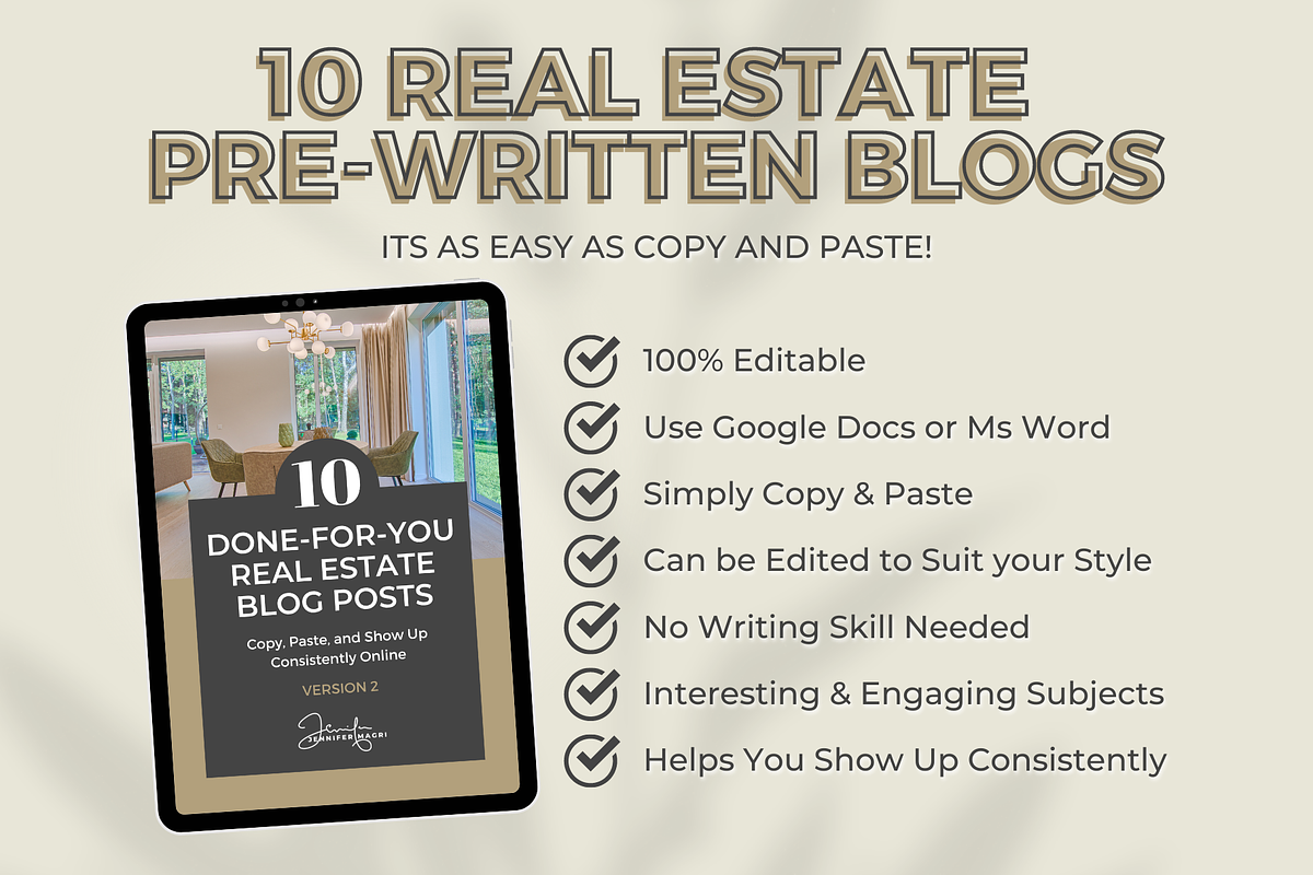 DONE-FOR-YOU REAL ESTATE BLOG POSTS, a Templates & Theme by Jennifer Magri Templates (Photo 4 of 8)